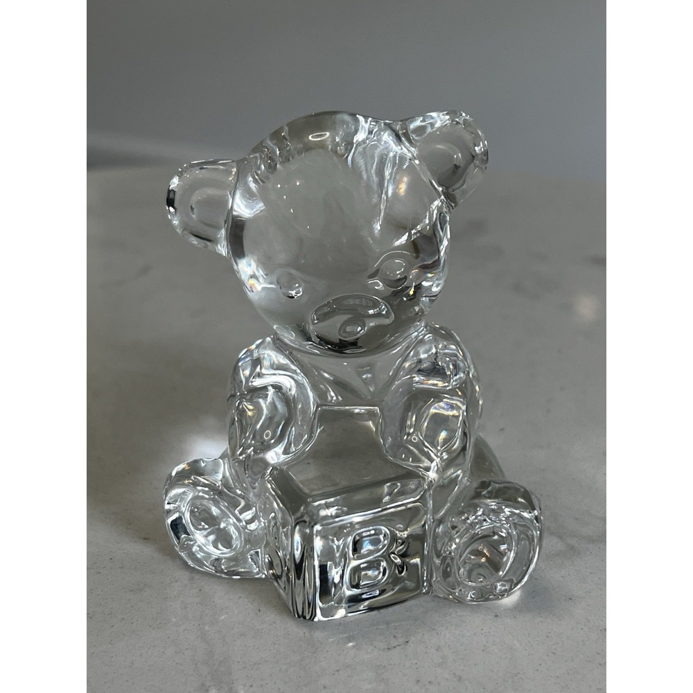 Waterford Crystal Teddy Bear  Paperweight Figurine Heirloom‎ Luxury Nursery Baby